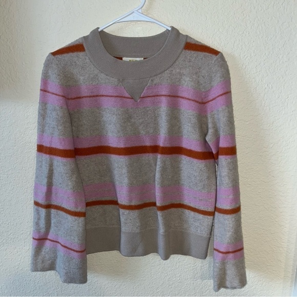 Maeve By Anthropologie Pink and Red Striped Sweater Size Small - Picture 1 of 7